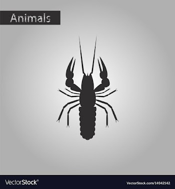 Black and white style icon of lobster vector image