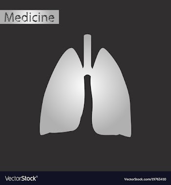 Black and white style icon of lungs and trachea vector image