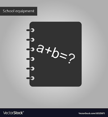 Black and white style icon of math book vector image