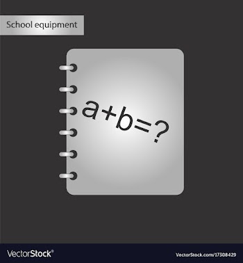 Black and white style icon of math book vector image