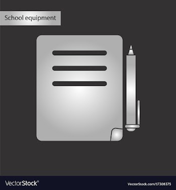 Black and white style icon of notebook and pen vector image