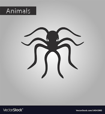 Black and white style icon of octopus vector image