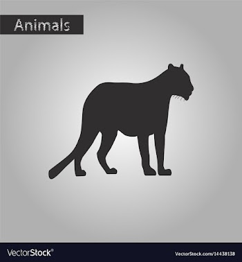 Black and white style icon of panther vector image