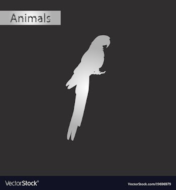 Black and white style icon of parrot vector image