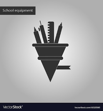 Black and white style icon of pencil pen ruler vector image