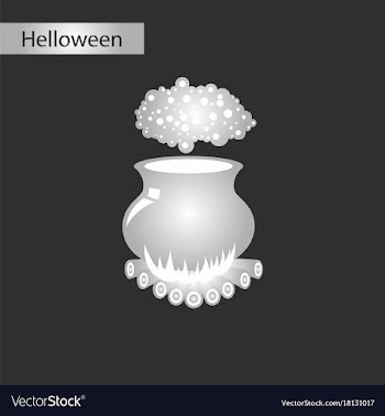 Black and white style icon of potion cauldron vector image