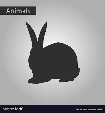 Black and white style icon of rabbit vector image