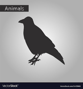 Black and white style icon of raven vector image
