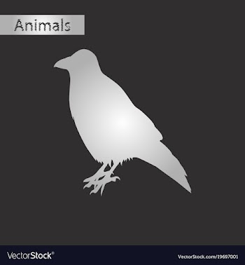 Black and white style icon of raven vector image