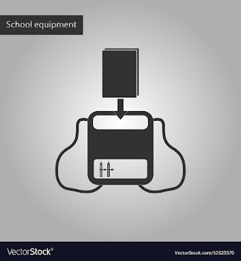 Black and white style icon of school bag backpack vector image