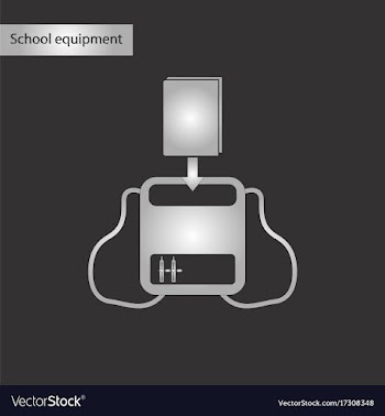Black and white style icon of school bag backpack vector image
