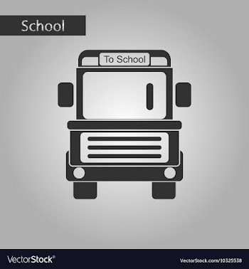 Black and white style icon of school bus vector image