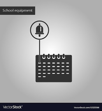 Black and white style icon of school calendar vector image