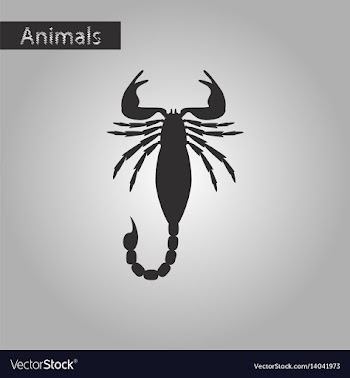 Black and white style icon of scorpio vector image