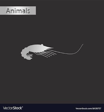 Black and white style icon of shrimp vector image