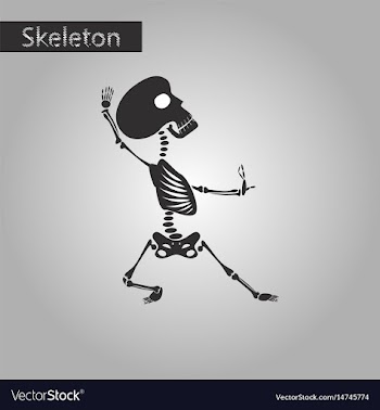 Black and white style icon of skeleton stick vector image