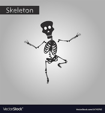 Black and white style icon of skeleton stick vector image