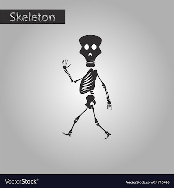 Black and white style icon of skeleton stick vector image