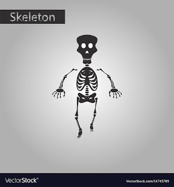 Black and white style icon of skeleton stick vector image