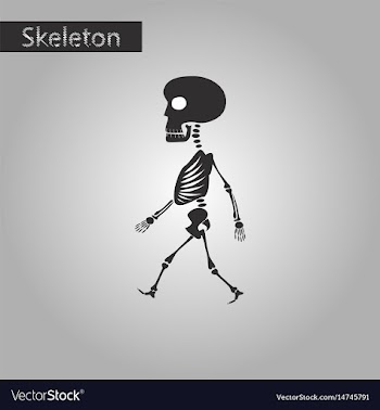 Black and white style icon of skeleton stick vector image