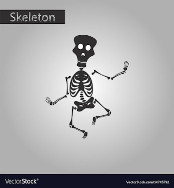 Black and white style icon of skeleton stick vector image