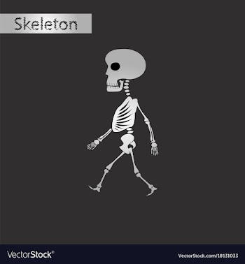 Black and white style icon of skeleton stick vector image