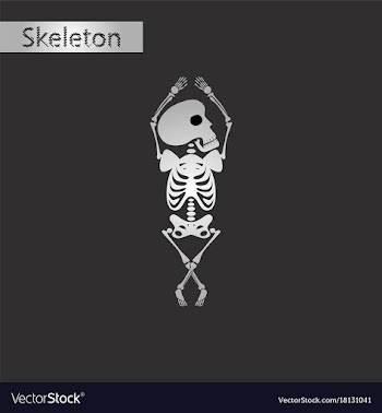 Black and white style icon of skeleton stick vector image