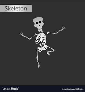 Black and white style icon of skeleton stick vector image