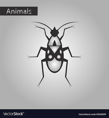Black and white style icon of soldier bug vector image