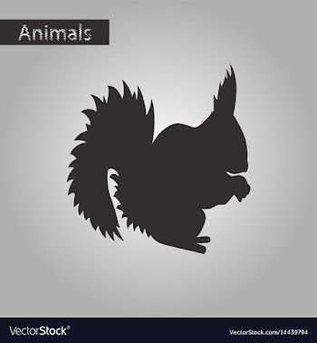 Black and white style icon of squirrel vector image