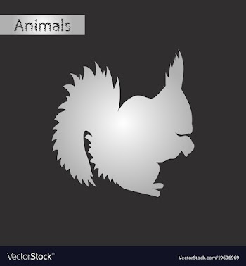 Black and white style icon of squirrel vector image
