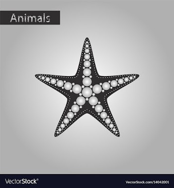 Black and white style icon of starfish vector image