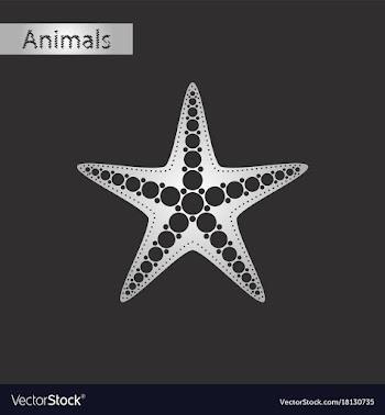 Black and white style icon of starfish vector image