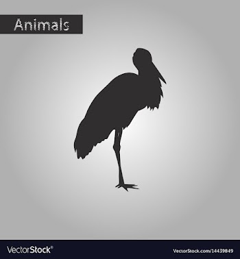 Black and white style icon of stork vector image