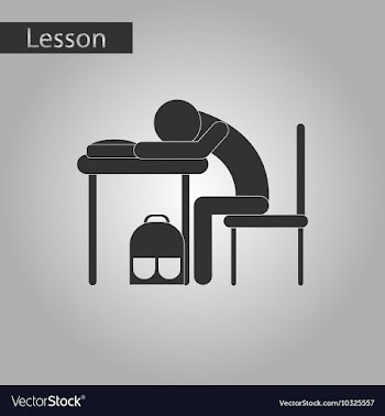 Black and white style icon of student sleeping at vector image