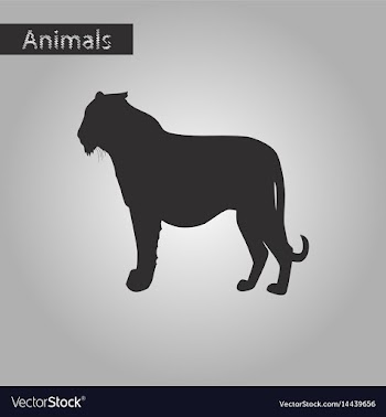 Black and white style icon of tiger vector image