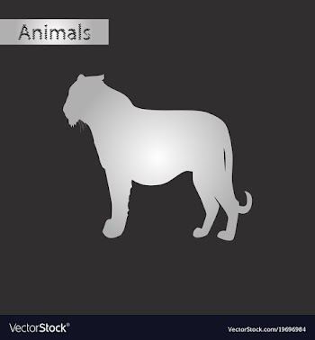 Black and white style icon of tiger vector image