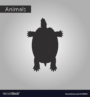 Black and white style icon of turtle vector image