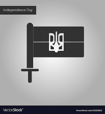Black and white style icon of Ukrainian flag vector image