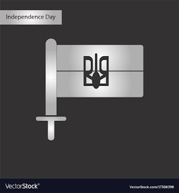 Black and white style icon of ukrainian flag vector image
