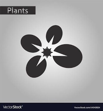 Black and white style icon of water lily vector image