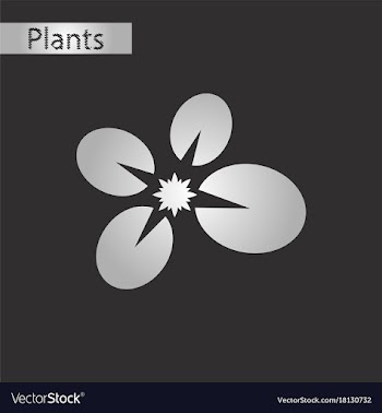 Black and white style icon of water lily vector image