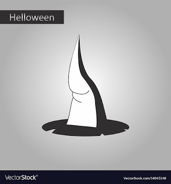 Black and white style icon of witch hat vector image
