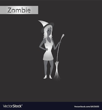 Black and white style icon of witch with broom vector image