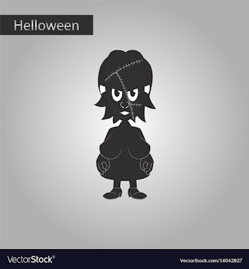 Black and white style icon of zombie woman vector image