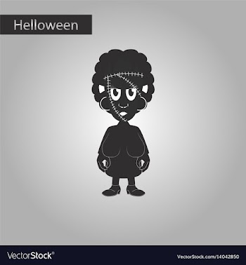 Black and white style icon of zombie woman vector image