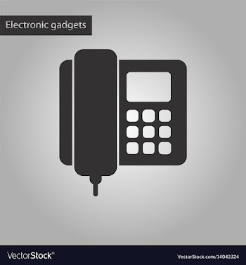 Black and white style icon office phone vector image
