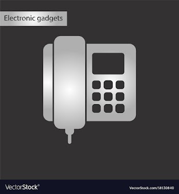 Black and white style icon office phone vector image
