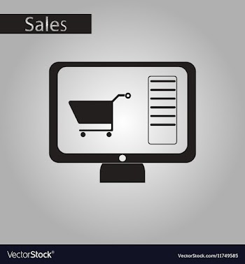Black and white style icon online buying vector image