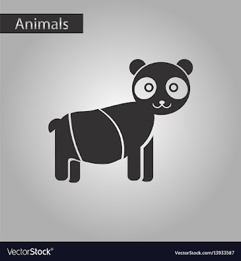 Black and white style icon panda bear vector image